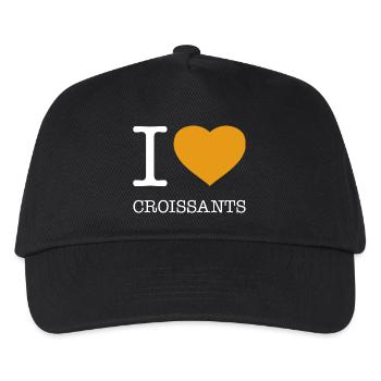 I LOVE CROISSANTS - Kids’ Baseball Cap - black - Front