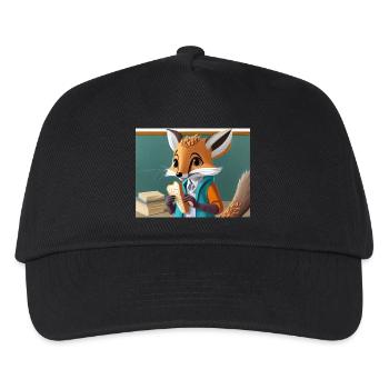 cute little fiend fox everyday life – eating lunch - Kids’ Baseball Cap - black - Front