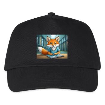 cute little fiend fox everyday life – is reading - Kids’ Baseball Cap - black - Front