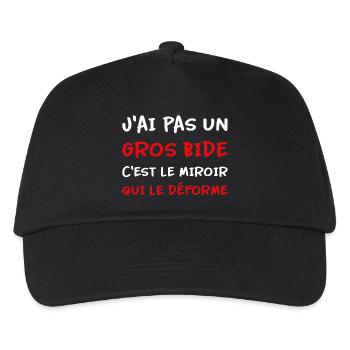 J’ai pas un gros bide c’est le miroir qui déforme - Casquette de baseball Enfant - noir - Devant