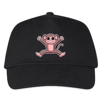 Affe - Kinder Basecap - Schwarz - Vorne
