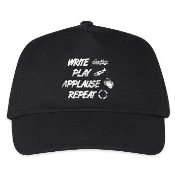 writing, playing, applause, repeating - Kids’ Baseball Cap - black - Front