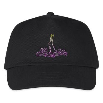 Osterhase Silhouette mit Ostereiern - Kinder Basecap - Schwarz - Vorne