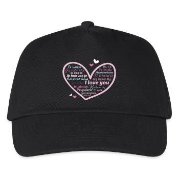 Ich liebe Dich - international - Kinder Basecap - Schwarz - Vorne