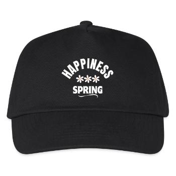 Frühling, Glück, Glück - Kinder Basecap - Schwarz - Vorne