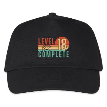 Level 18 Complete Birthday - Kids’ Baseball Cap - black - Front