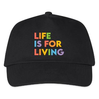 Life is for living - Kids’ Baseball Cap - black - Front