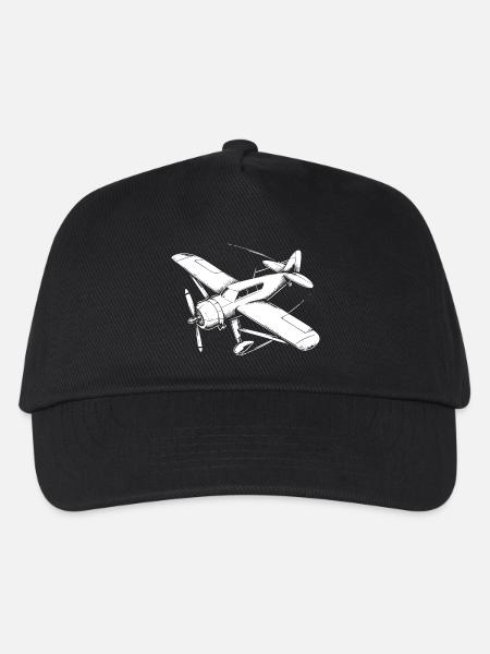 Propeller Plane Drawing - Kids’ Baseball Cap - black
