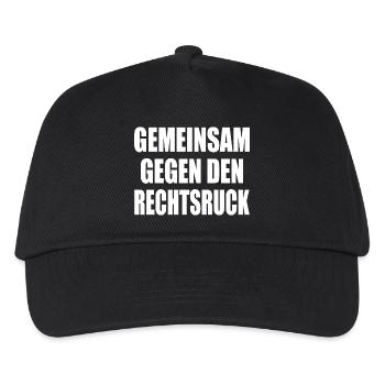 gemeinsam gegen rechtsruck - Kinder Basecap - Schwarz - Vorne