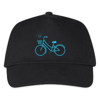 Retro Fahrrad - Kinder Basecap - Schwarz - Vorne