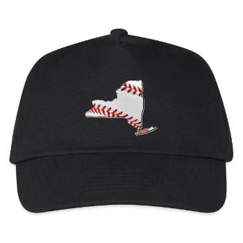 New York (USA) | echter Baseball | Landkarte - Kinder Basecap - Schwarz - Vorne