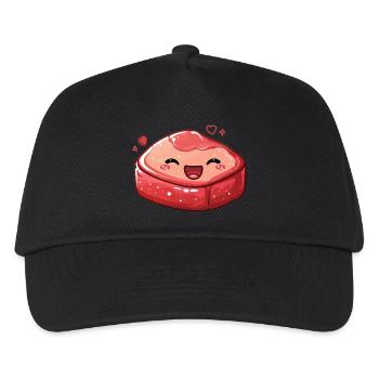 Süßes Steak mit Kulleraugen - Kinder Basecap - Schwarz - Vorne