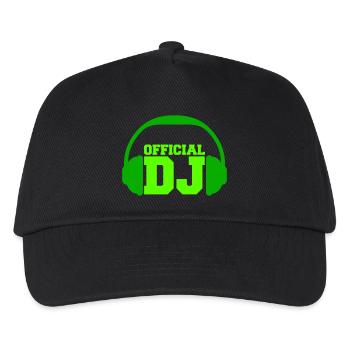 Official DJ Star Kopfhörer Dance Party Musik Logo - Kinder Basecap - Schwarz - Vorne