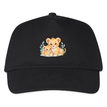 cuddling lion cubs - Kids’ Baseball Cap - black - Front