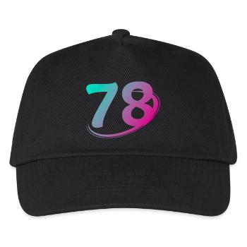 Nummer 78 mehrfarbig - Kinder Basecap - Schwarz - Vorne