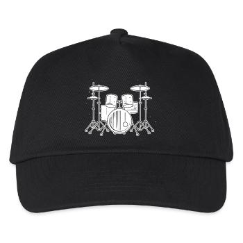 Drum Set Zeichnung - Kinder Basecap - Schwarz - Vorne