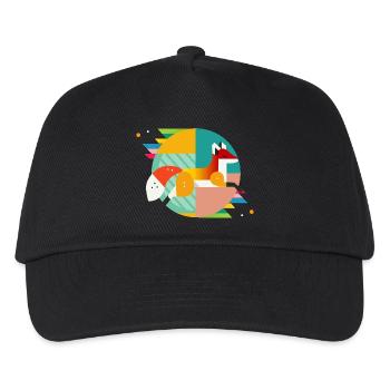 Fuchs Motiv – Modernes Design & Naturverbundenheit - Kinder Basecap - Schwarz - Vorne