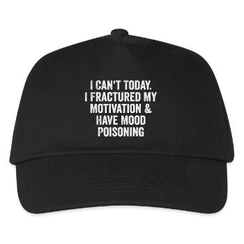 I Cant Today I Fractured My Motivation & Have Mood - Kids’ Baseball Cap - black - Front