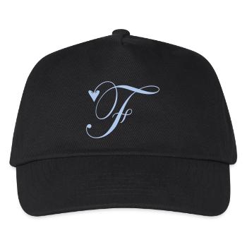 Monogramm F Herz Ranke - Kinder Basecap - Schwarz - Vorne