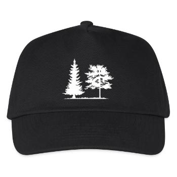 Baum Fichte Wald Camping Natur Mischwald Kiefer - Kinder Basecap - Schwarz - Vorne