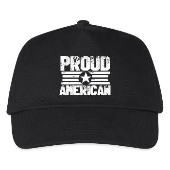 Stolz auf Amerika Flaggenmotiv - Kinder Basecap - Schwarz - Vorne