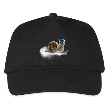 Cooler than the rest, the snowboard snail. - Kids’ Baseball Cap - black - Front