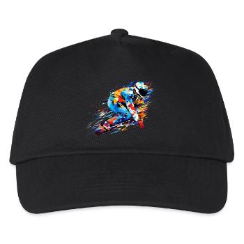 Snowboard Sport Game Champion Competition Abstract - Kids’ Baseball Cap - black - Front