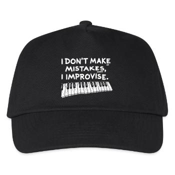 pianist shirt klavierspieler - Kinder Basecap - Schwarz - Vorne
