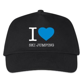 I LOVE SKI JUMPING - Kinder Basecap - Schwarz - Vorne