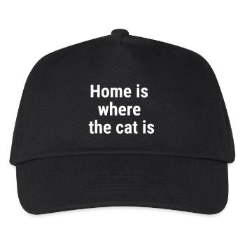 Home is where the cat is White - Kids’ Baseball Cap - black - Front