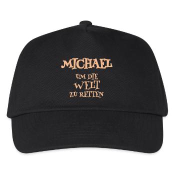 Michael as a helper - Kids’ Baseball Cap - black - Front