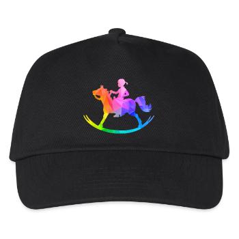 Girl on Rocking Horse Polygonhorses - Kids’ Baseball Cap - black - Front