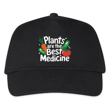 Vegetarisch Vegan Veggie Vegetarier - Kinder Basecap - Schwarz - Vorne
