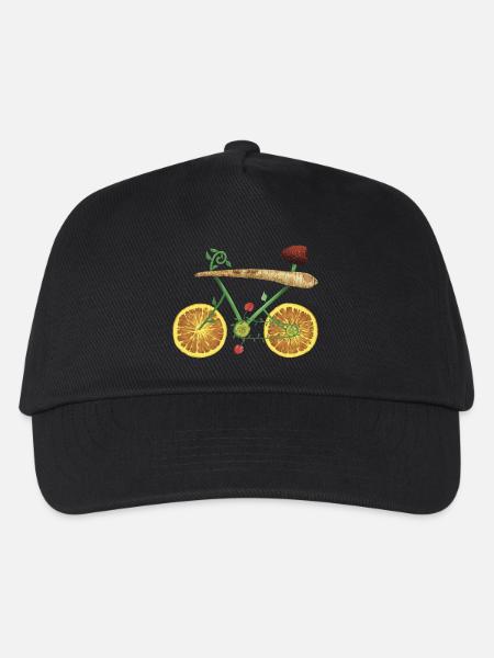 Fruity bike design with orange slices - Kids’ Baseball Cap - black