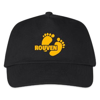Rouven als Geburt - Kinder Basecap - Schwarz - Vorne