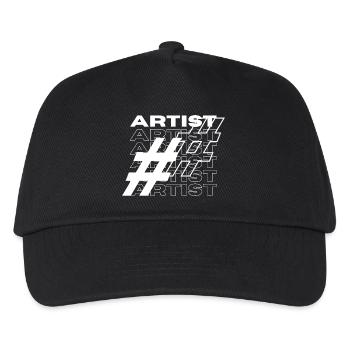 Künstler Hashtag Typografie - Kinder Basecap - Schwarz - Vorne