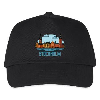 stockholm city - Kinder Basecap - Schwarz - Vorne