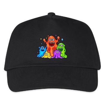 Monstres visqueux colorés - Casquette de baseball Enfant - noir - Devant