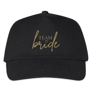 Team Bride mit Herz - Kinder Basecap - Schwarz - Vorne