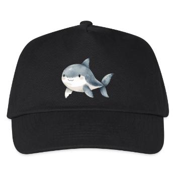 kleiner Hai - Kinder Basecap - Schwarz - Vorne