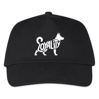 Loyalität - Cooler Hund Haustier Aufkleber - Kinder Basecap - Schwarz - Vorne
