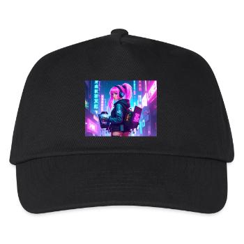 Cyber DJ Coder – Beats, Bytes & Blinks - Kinder Basecap - Schwarz - Vorne