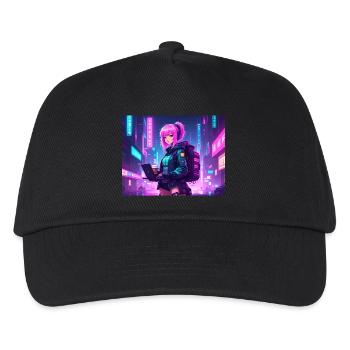 Neon Hacker Girl – Prêt à coder et à conquérir - Casquette de baseball Enfant - noir - Devant