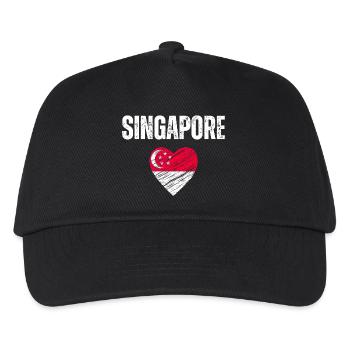I love Singapore, flag of Singapore - Kids’ Baseball Cap - black - Front