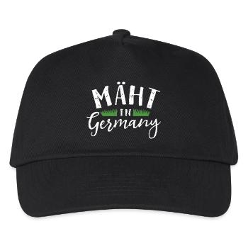 Mäht in Germany - Rasenmäher - Mähen - Wortspiel - Kinder Basecap - Schwarz - Vorne