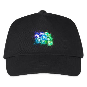 Football,Balles,Coloré,Graffiti,Peinture, illustration - Casquette de baseball Enfant - noir - Devant