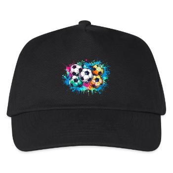 Football,Balles,Coloré,Graffiti,Peinture, illustration - Casquette de baseball Enfant - noir - Devant