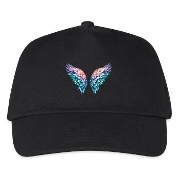engelsflügel,federn,bunte flügel,graffiti - Kinder Basecap - Schwarz - Vorne