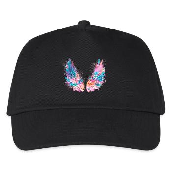 engelsflügel,marshmallows,bunte flügel,graffiti - Kinder Basecap - Schwarz - Vorne