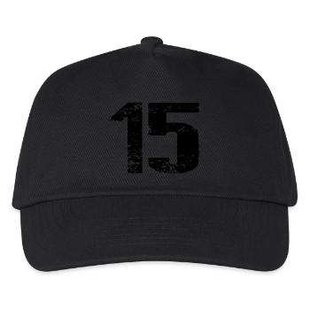 15 Number Jersey - Kids’ Baseball Cap - black - Front